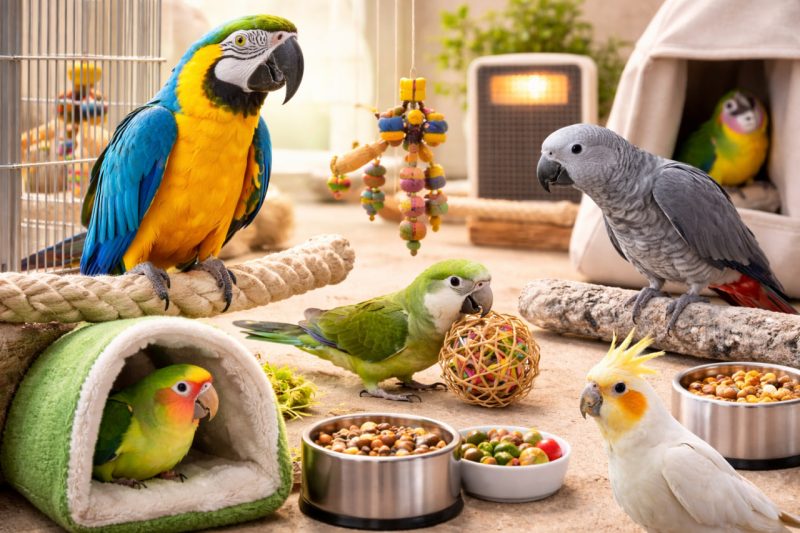 Top-8 Comfort Products for Parrots – Creating a Safe, Calm, and Supportive Everyday Life